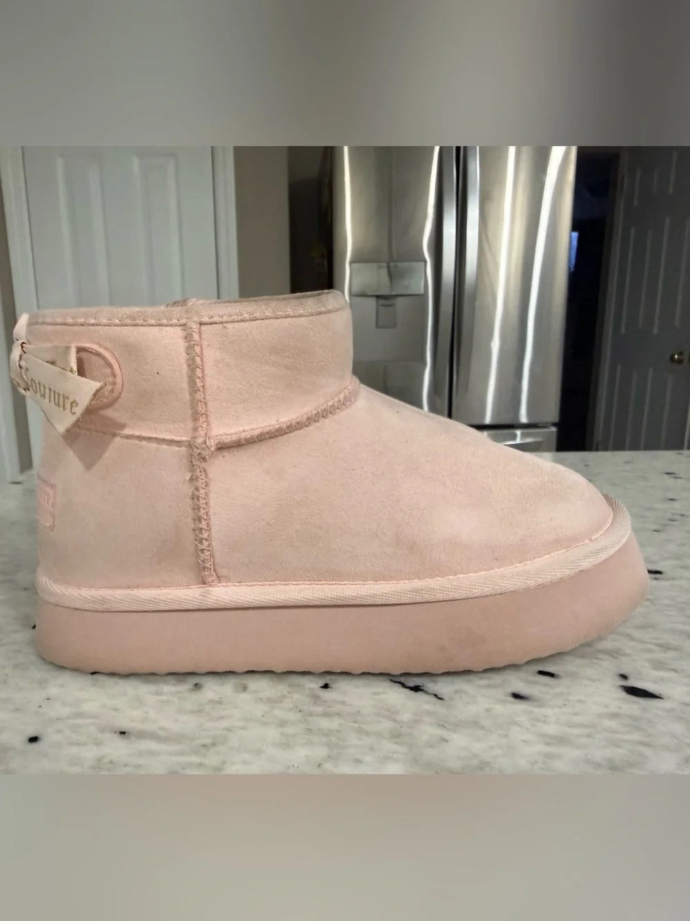 Juicy Couture “Olden” Short Ankle Bootie with Ribbon